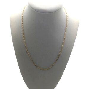 14KT Solid Gold Rolo Hollow Necklace